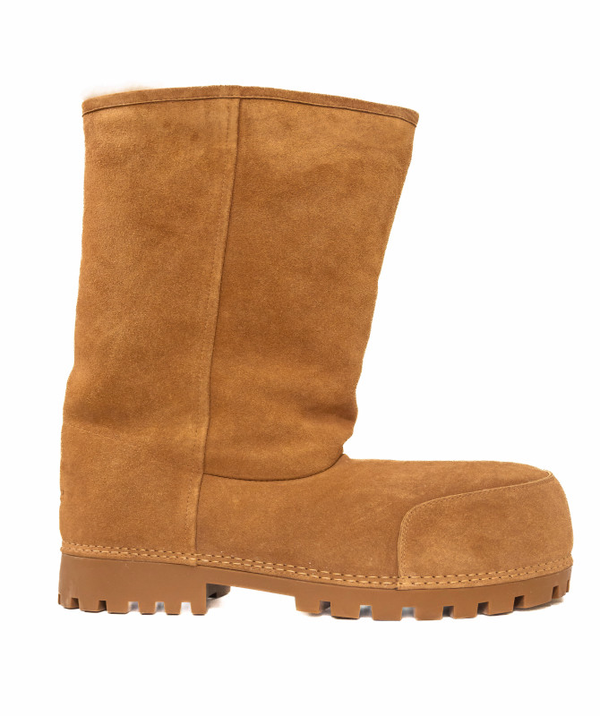 Balenciage Alaska Fur High Boot(Beige/Brown)