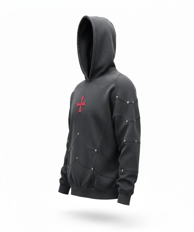 Saint Kaizen Crusader Armor Hoodie – Acid Wash