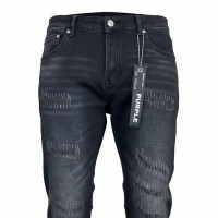 Distressed Flared Denim Jeans – Stacked Bell-Bottom