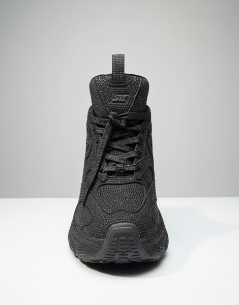 Luxury Rhinestone Chunky Platform Sneakers – Black