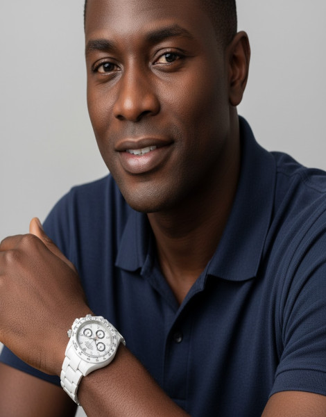 Luxury-Inspired All-White Ceramic Chronograph – Rolex Cosmograph Daytona Custom