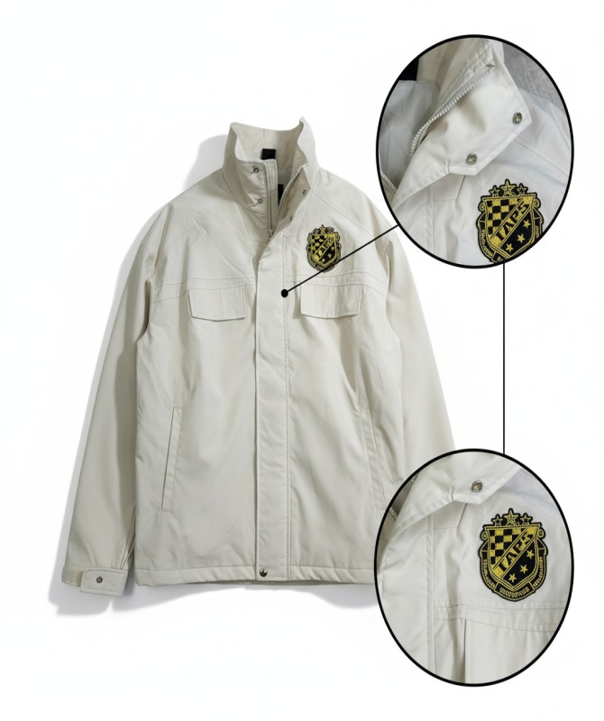 Vintage Creat Harrington Jacket,Bone Workwear Style with Shoulder Embroidery