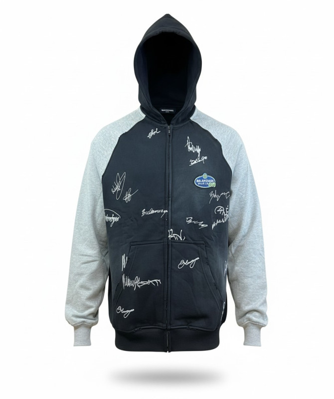 Balenciaga Banana Raglan Oversized Zip-up Hoodie