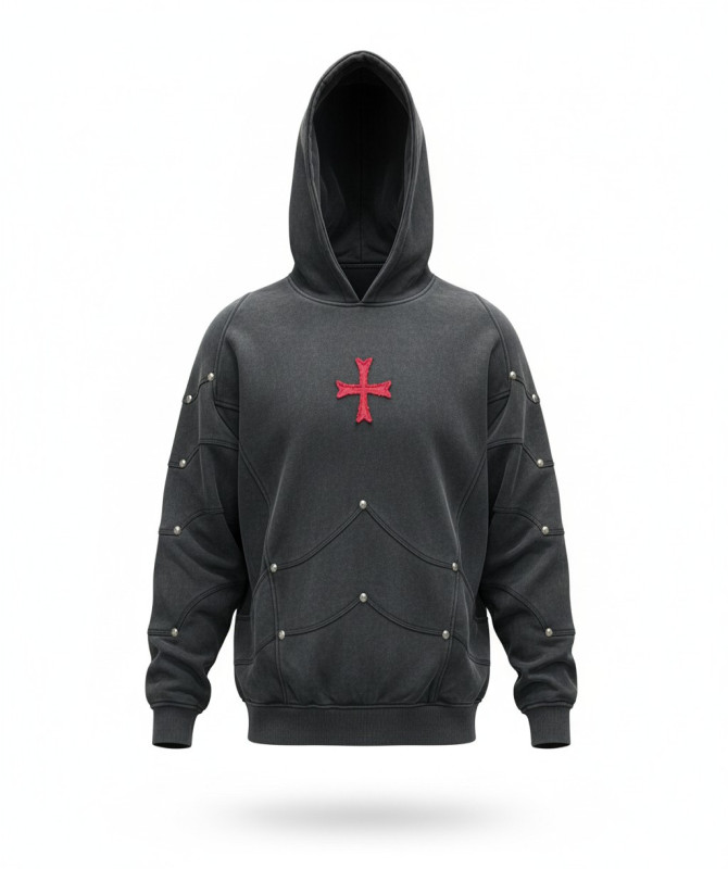 Saint Kaizen Crusader Armor Hoodie – Acid Wash