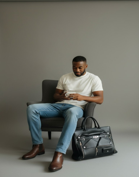 Hermès HAC “Rock” Leather Tote – Biker-Inspired