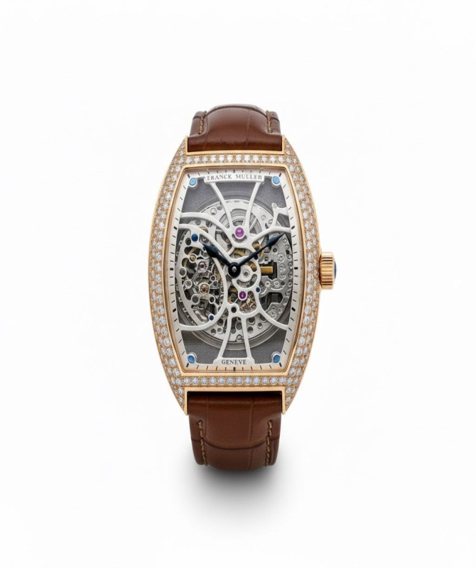 Luxury-Inspired Skeleton Diamond-Style Watch – Tonneau Case