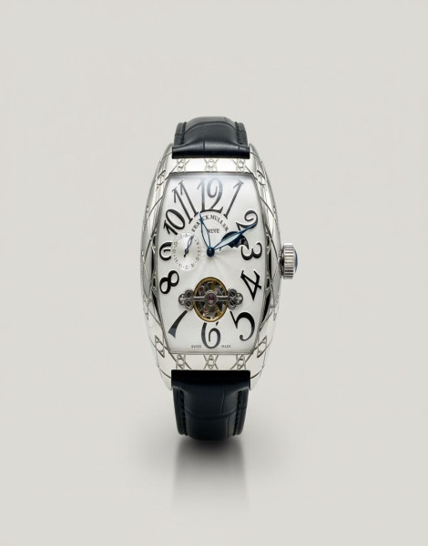 Luxury-Inspired Franck Muller Cintrée Curvex Skeleton Watch – Silver & Rose Gold