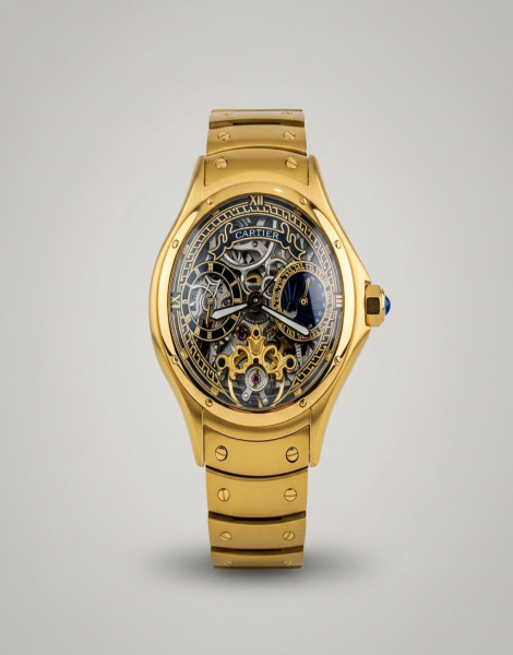 Luxury-Inspired Gold-Tone Skeleton Mechanical Watch